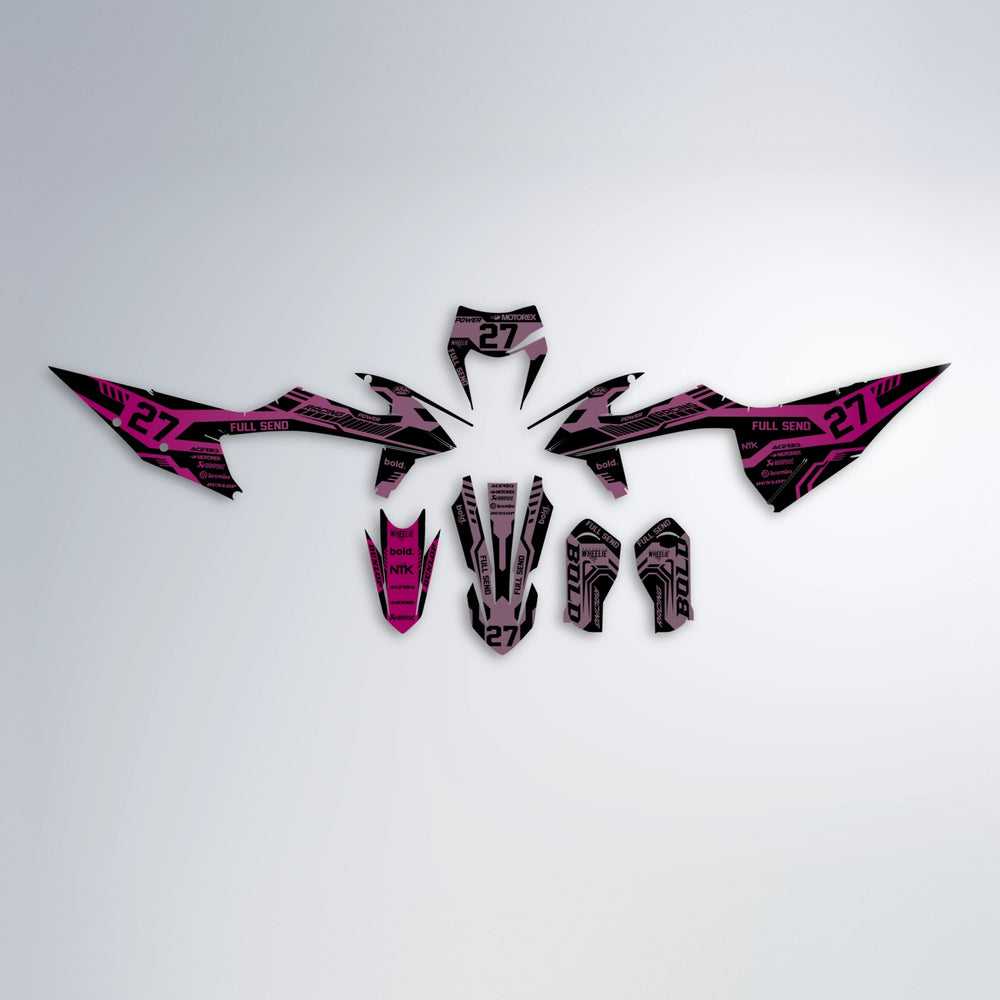 STEALTH graphics kit parts layout in Flamingo