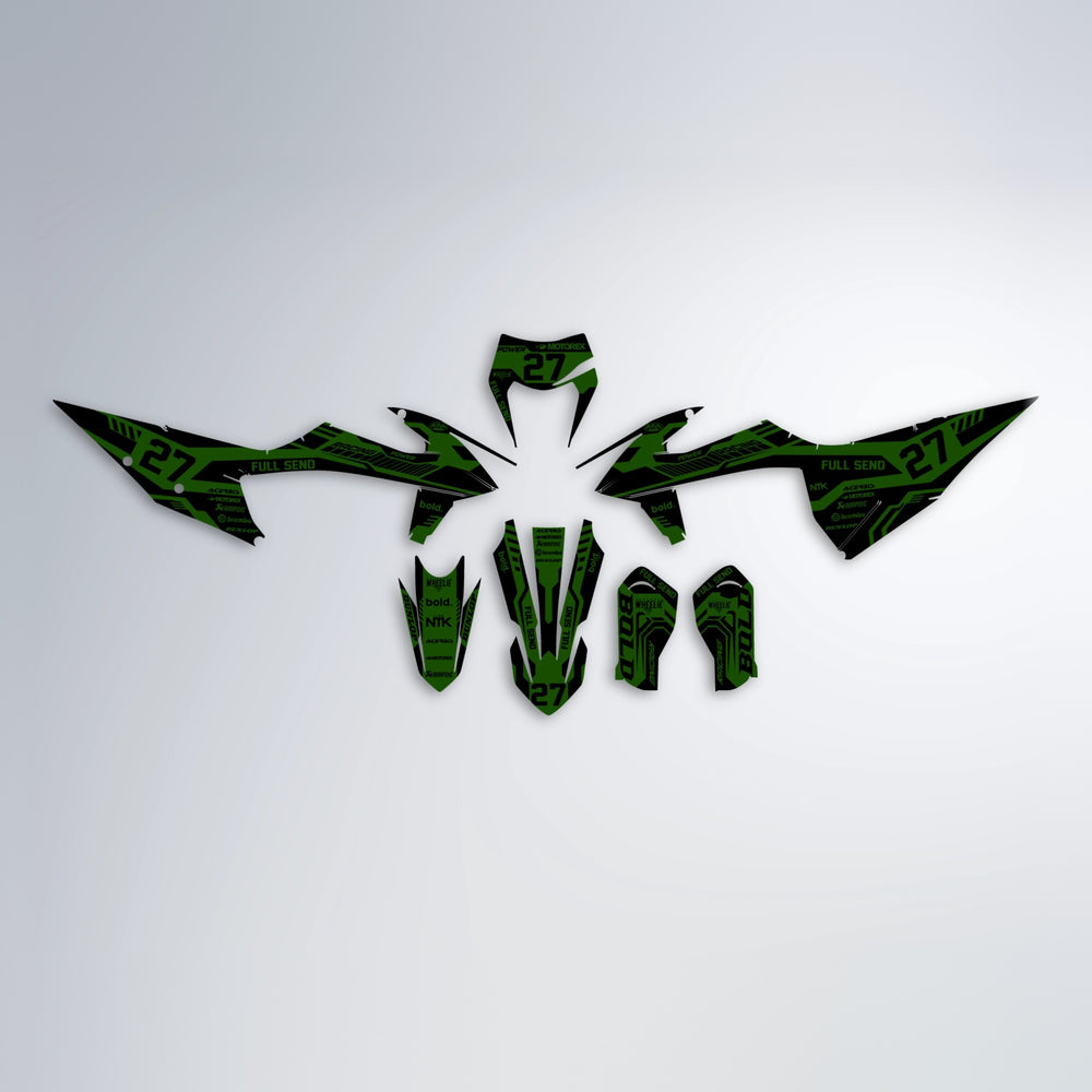 STEALTH graphics kit parts layout in Green