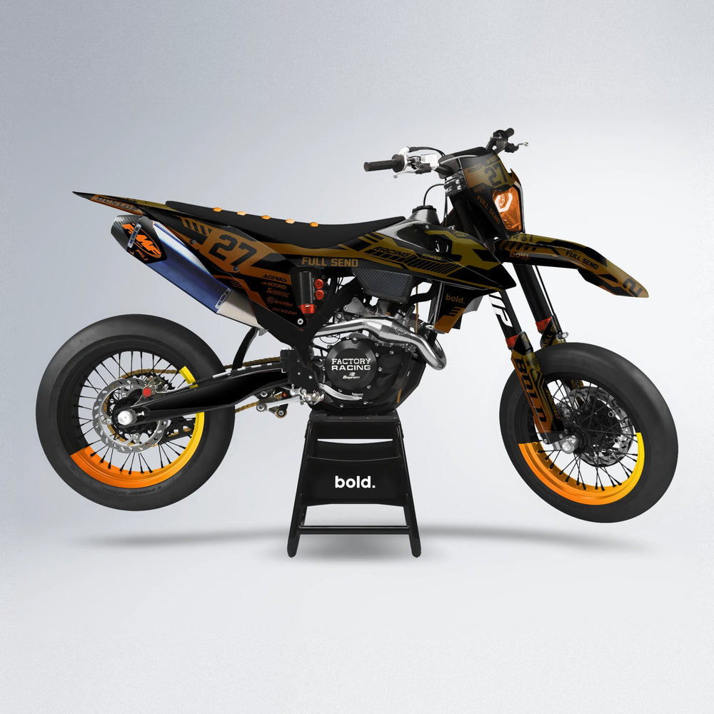 STEALTH supermoto graphics kit in Orange & Yellow