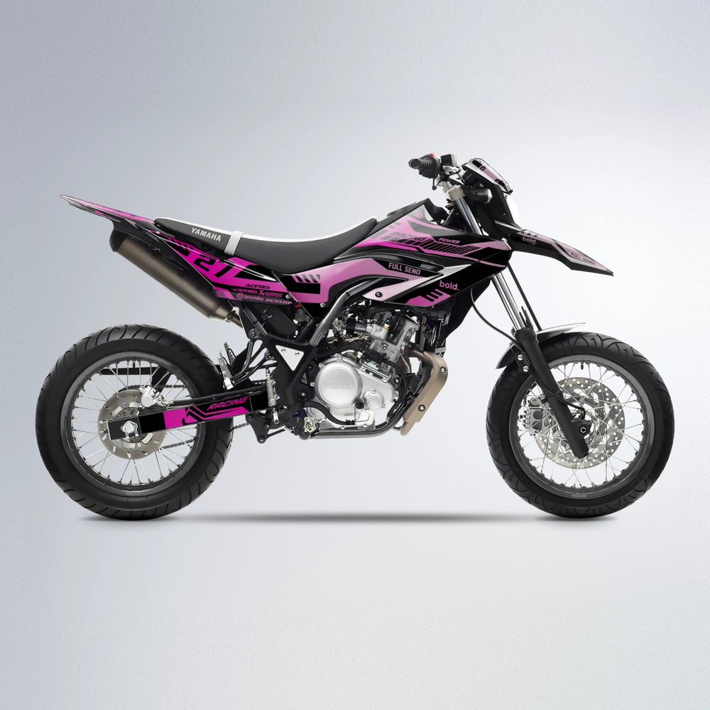 STEALTH Yamaha WR 125X supermoto graphics kit in Flamingo