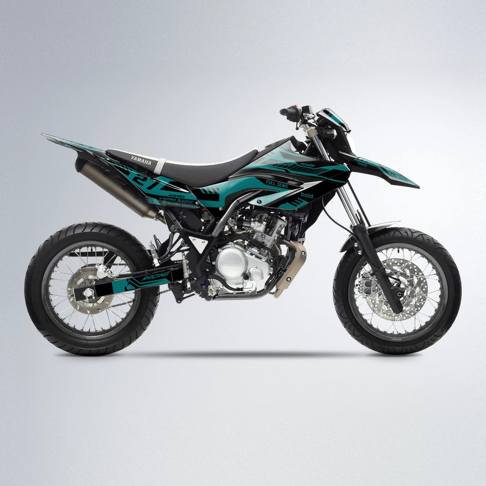 STEALTH Yamaha WR 125X supermoto graphics kit in Teal