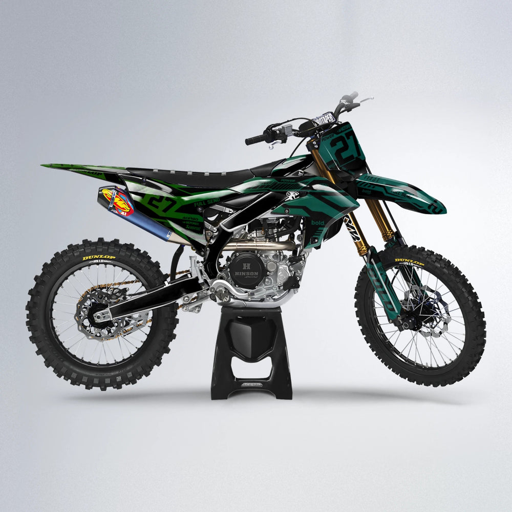 STEALTH Yamaha YZF MX motocross graphics kit in Cyan & Green