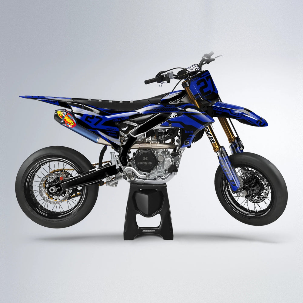 STEALTH Yamaha YZF SM supermoto graphics kit in Blue
