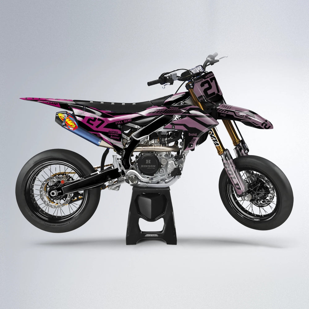 STEALTH Yamaha YZF SM supermoto graphics kit in Flamingo