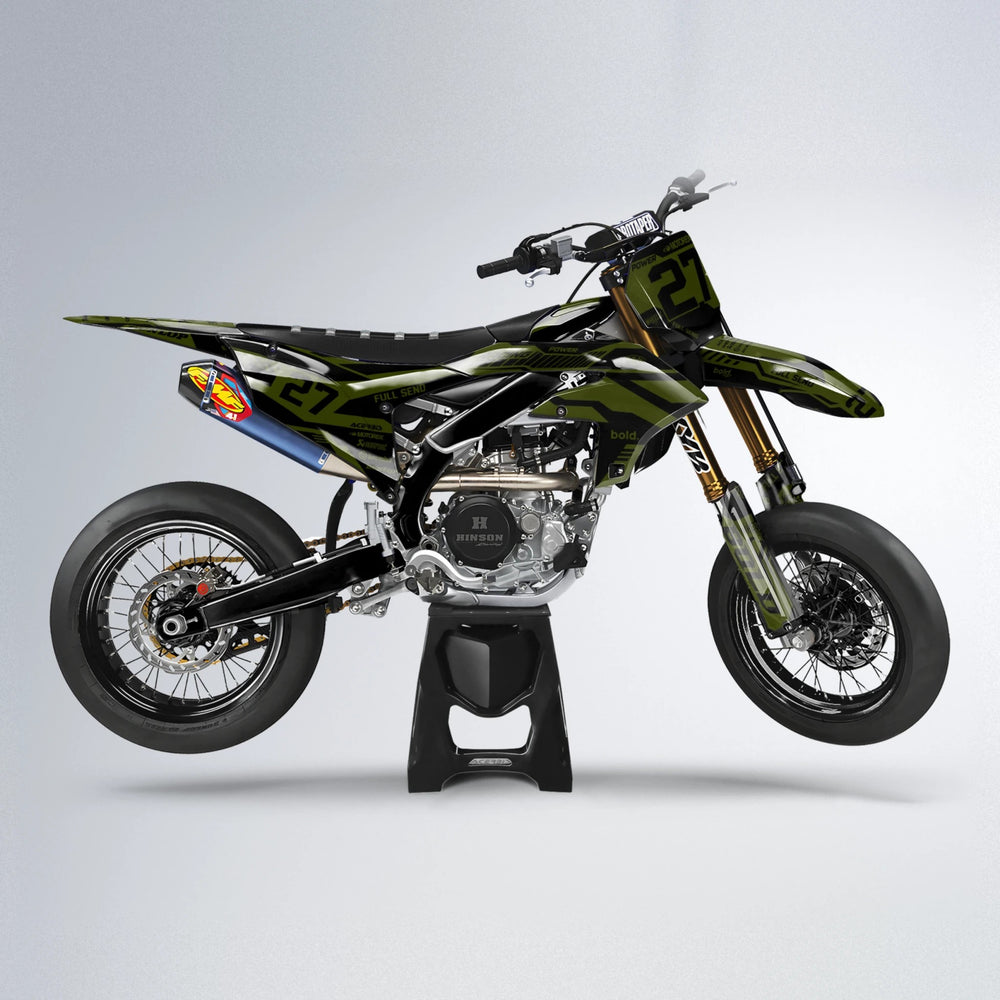 STEALTH Yamaha YZF SM supermoto graphics kit in Olive