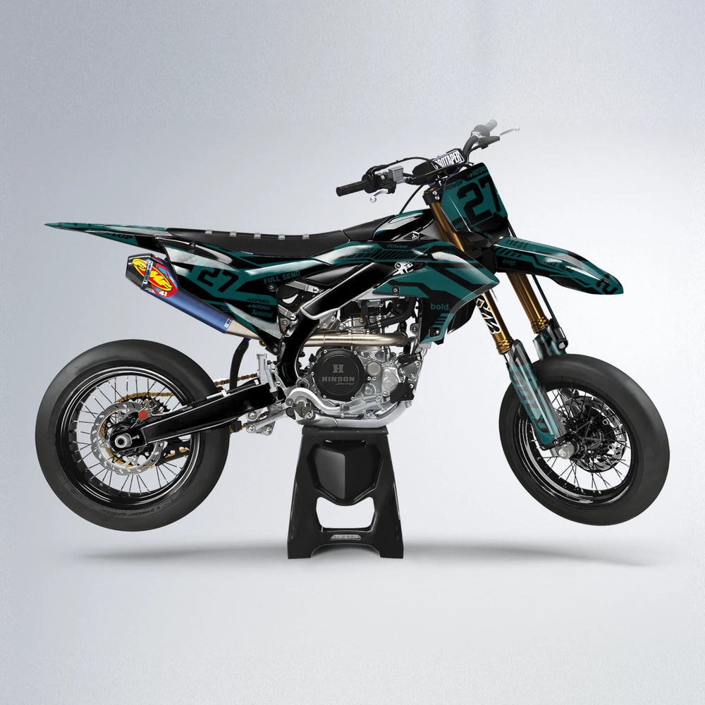 STEALTH Yamaha YZF SM supermoto graphics kit in Teal
