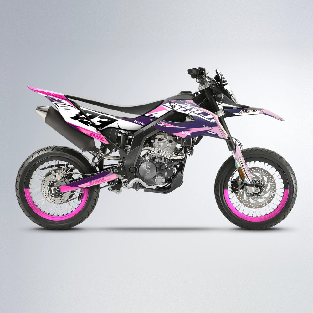 STENMARK Aprilia SX 125 supermoto graphics kit in Flamingo