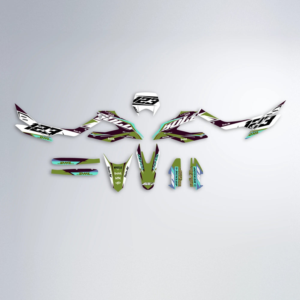 STENMARK Aprilia SX 125 graphics kit parts layout in Olive
