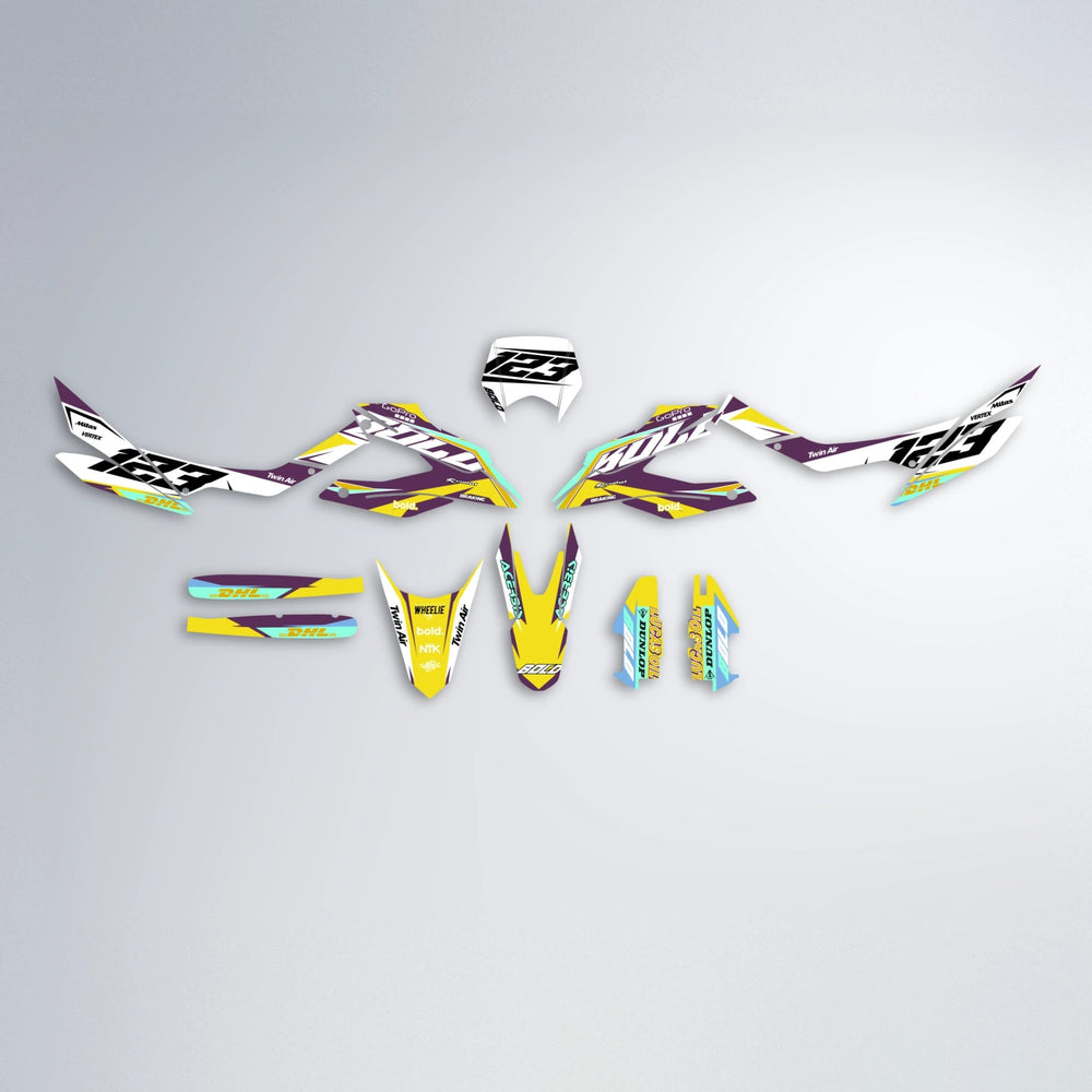 STENMARK Aprilia SX 125 graphics kit parts layout in Yellow