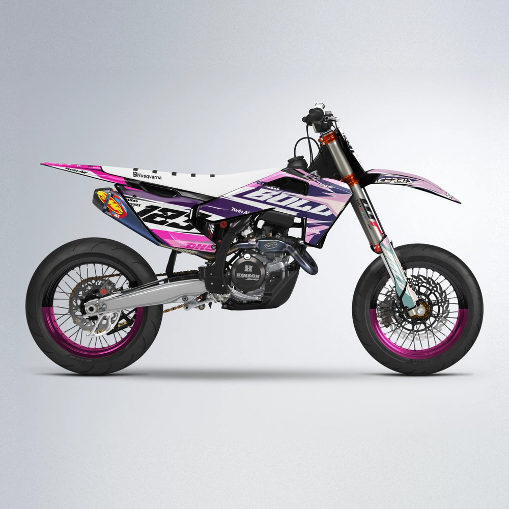 STENMARK Husqvarna FE/TE supermoto graphics kit in Flamingo