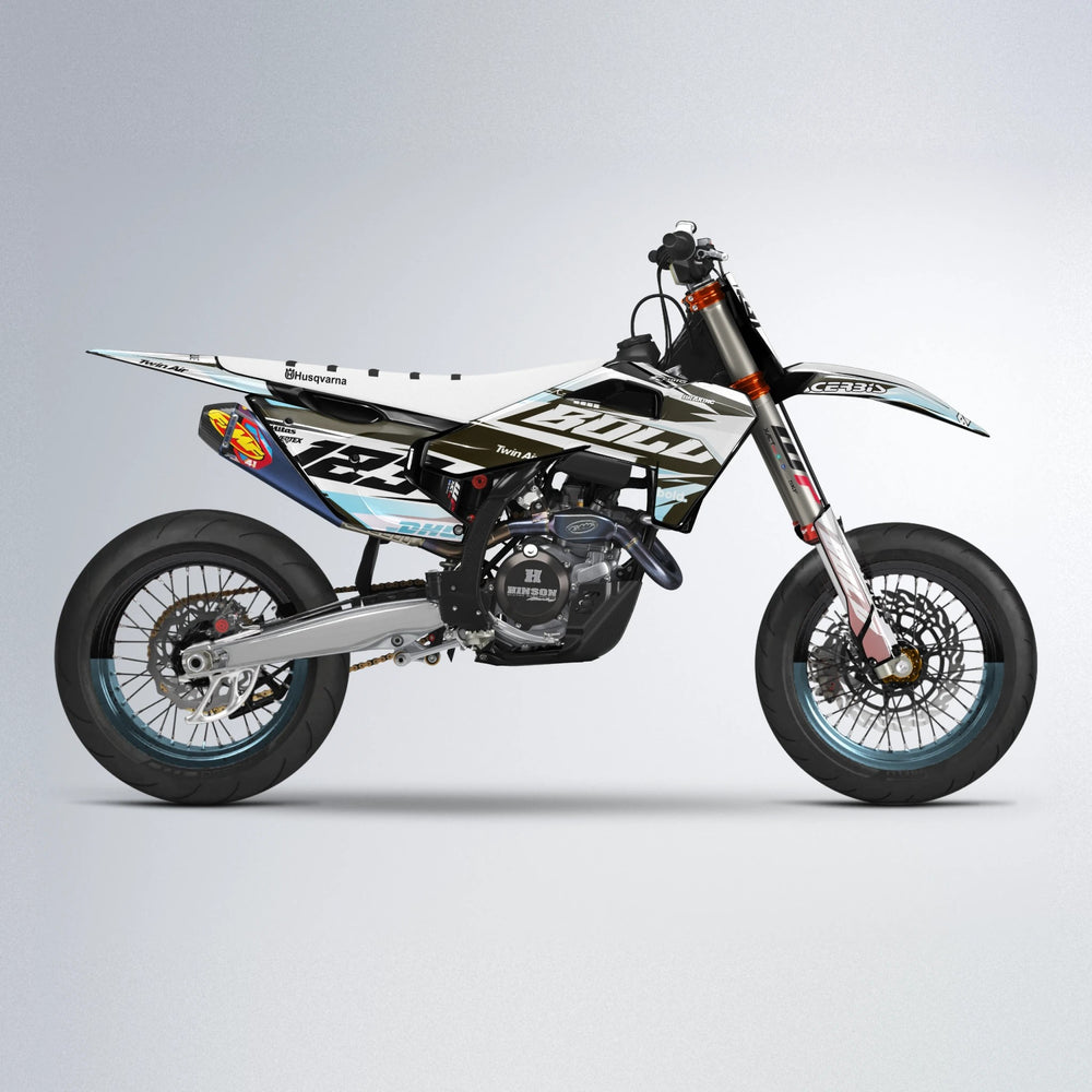 STENMARK Husqvarna FE/TE supermoto graphics kit in Light Blue & White