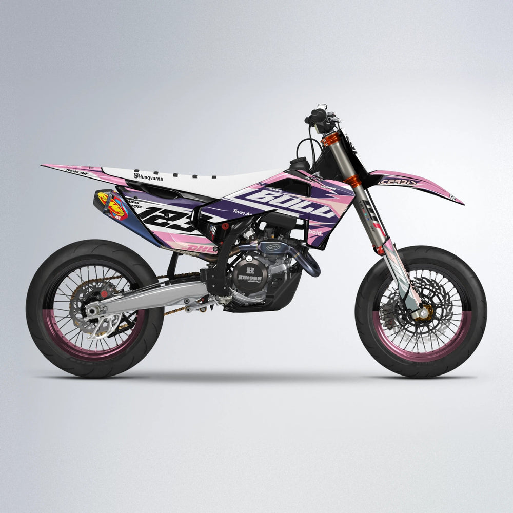 STENMARK Husqvarna FE/TE supermoto graphics kit in Sakura Pink
