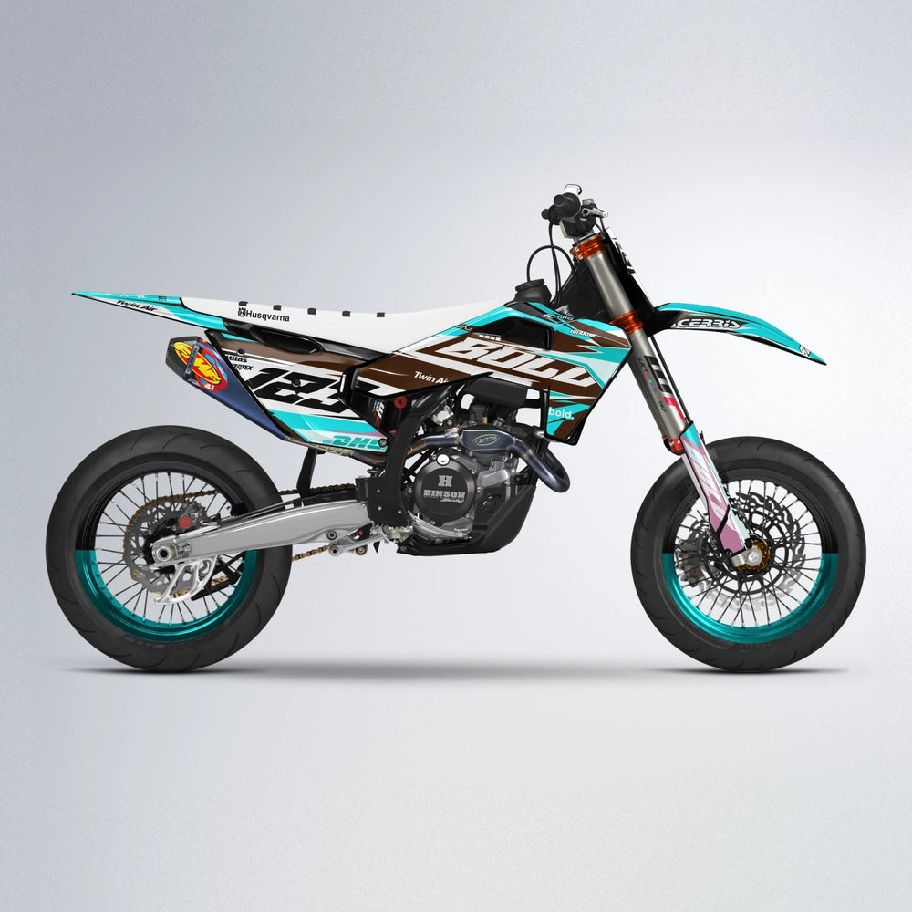 STENMARK Husqvarna FE/TE supermoto graphics kit in Teal