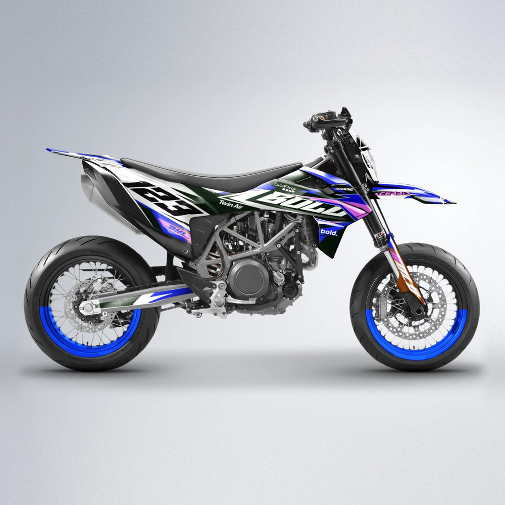 STENMARK KTM SMC 690 supermoto graphics kit in Blue