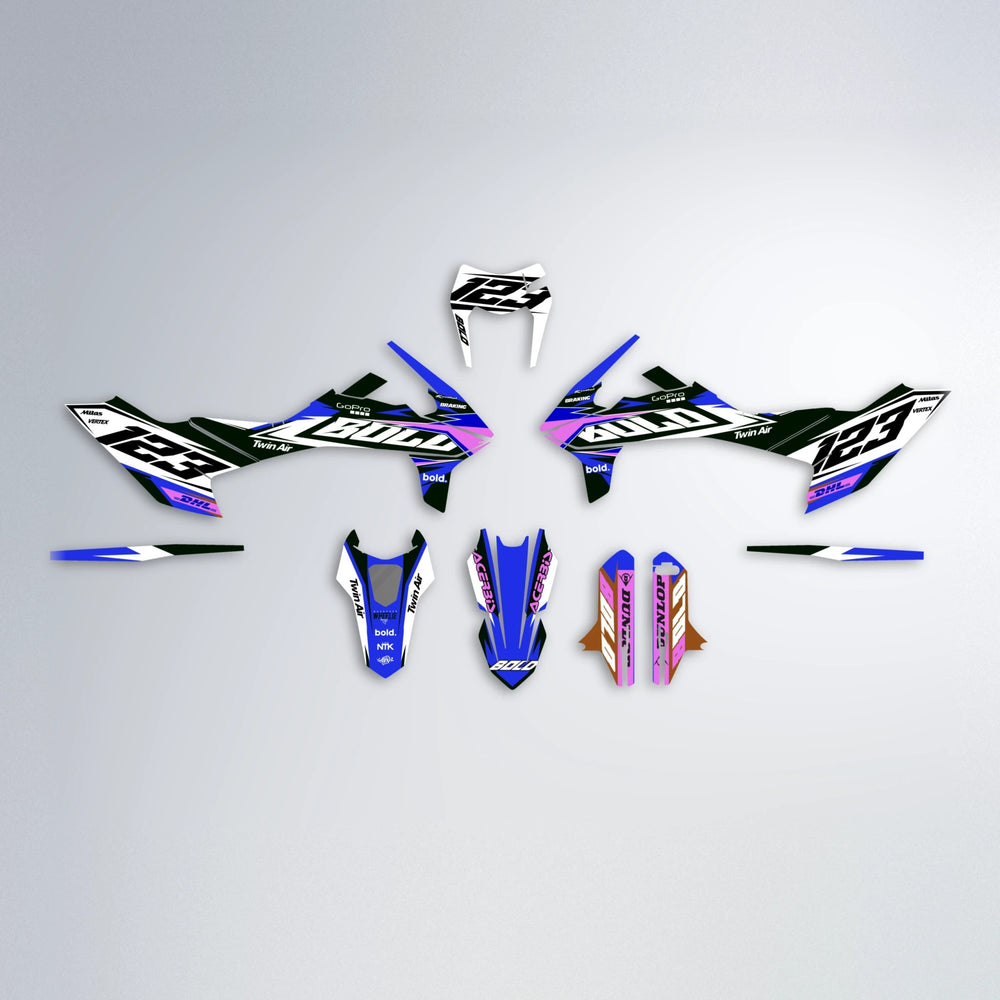 STENMARK KTM SMC 690 graphics kit parts layout in Blue