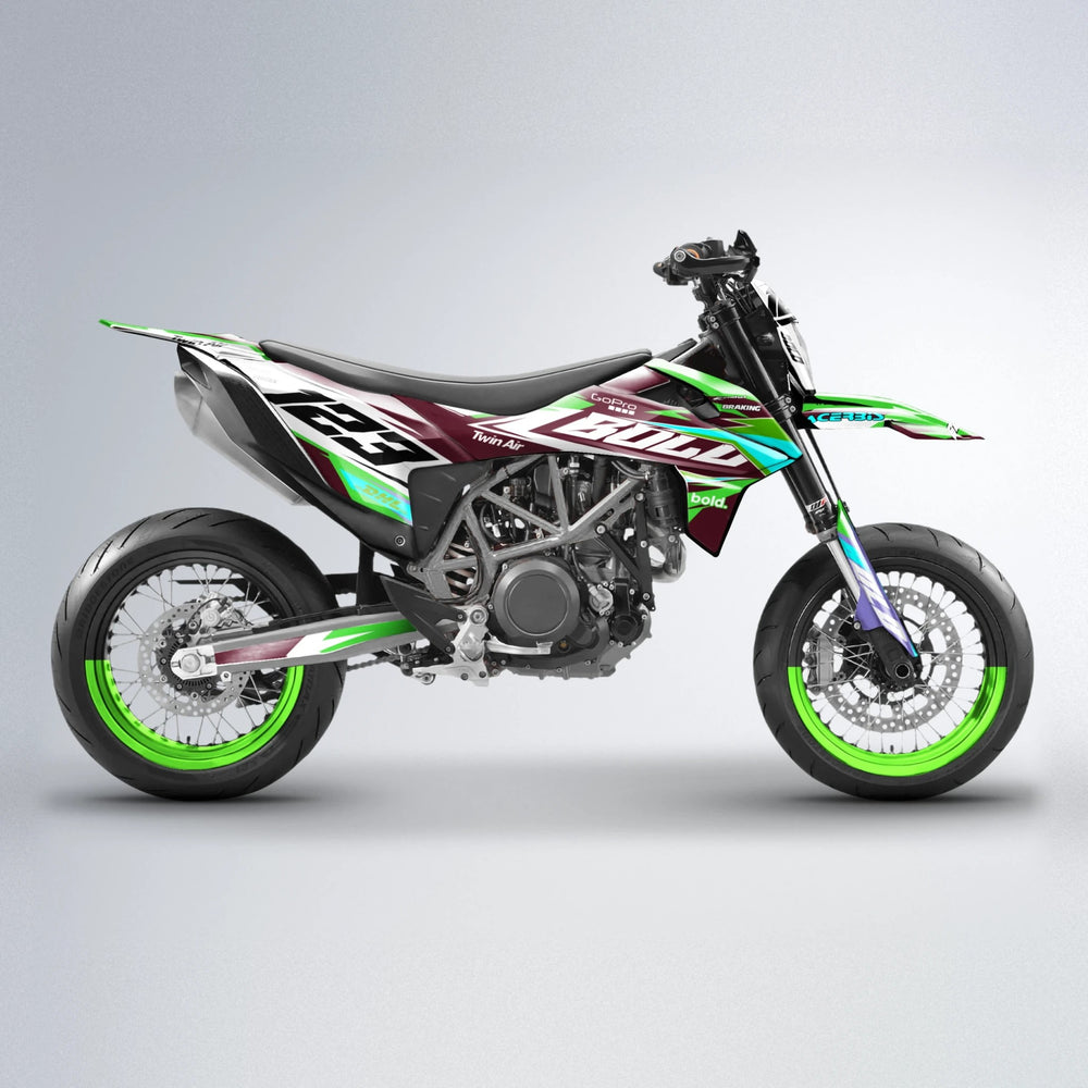 STENMARK KTM SMC 690 supermoto graphics kit in Green