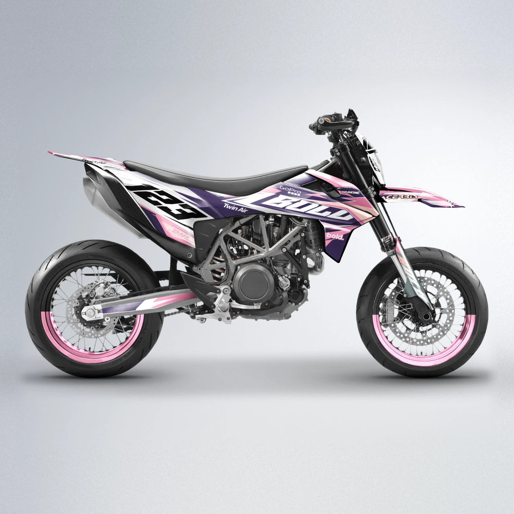 STENMARK KTM SMC 690 supermoto graphics kit in Sakura Pink