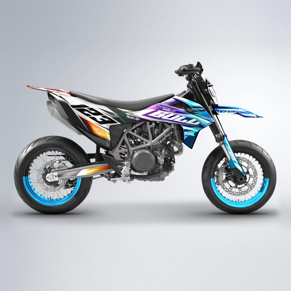 STENMARK KTM SMC 690 supermoto graphics kit in Sunset Fade