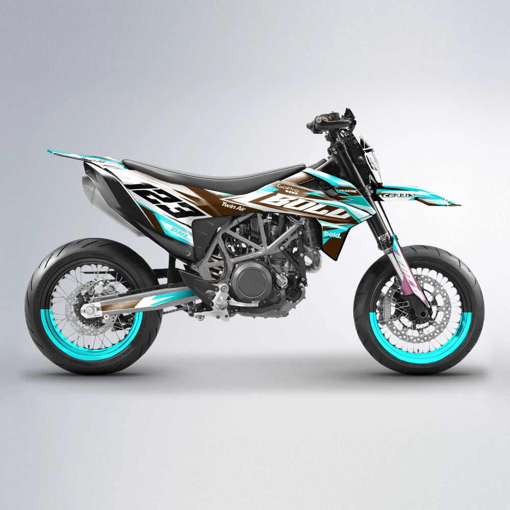 STENMARK KTM SMC 690 supermoto graphics kit in Teal