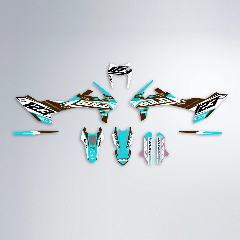 STENMARK KTM SMC 690 graphics kit parts layout in Teal