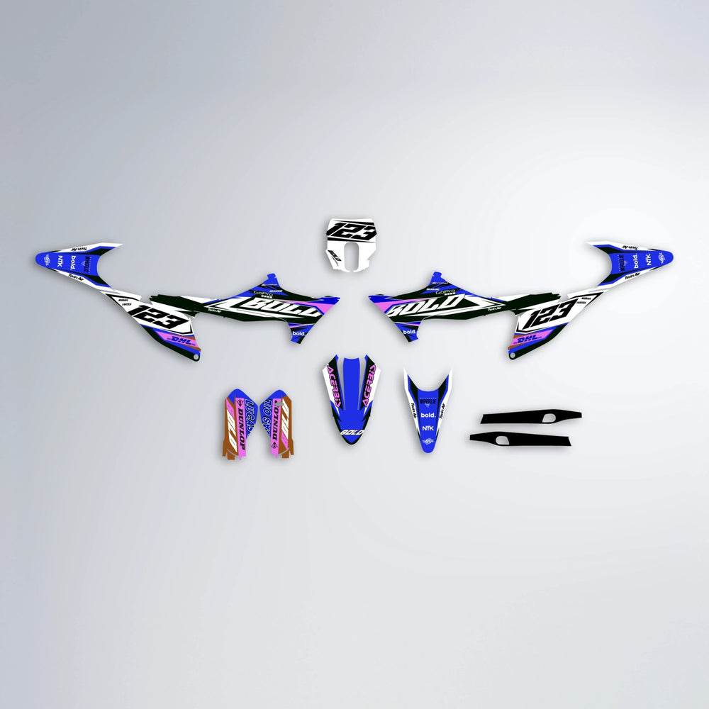STENMARK Stark Varg MX graphics kit parts layout in Blue