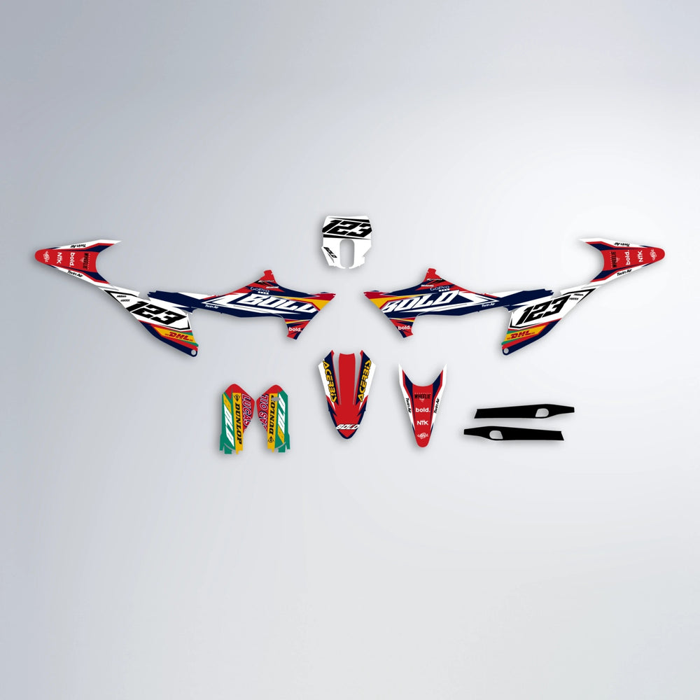 STENMARK Stark Varg MX graphics kit parts layout in Red