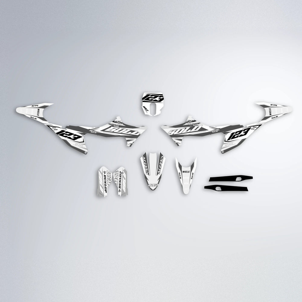 STENMARK Stark Varg MX graphics kit parts layout in White