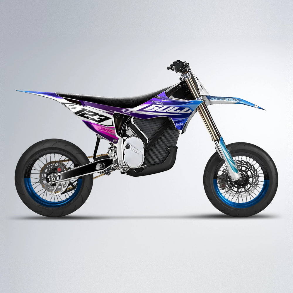 STENMARK Stark Varg SM supermoto graphics kit in Blue Purple Fade