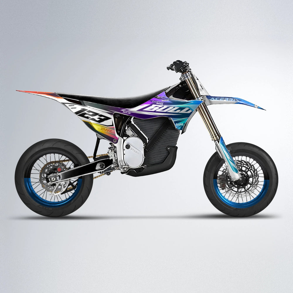 STENMARK Stark Varg SM supermoto graphics kit in Sunset Fade