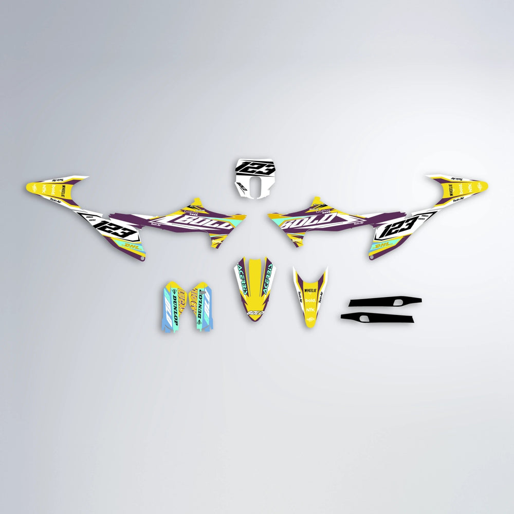 STENMARK Stark Varg SM graphics kit parts layout in Yellow