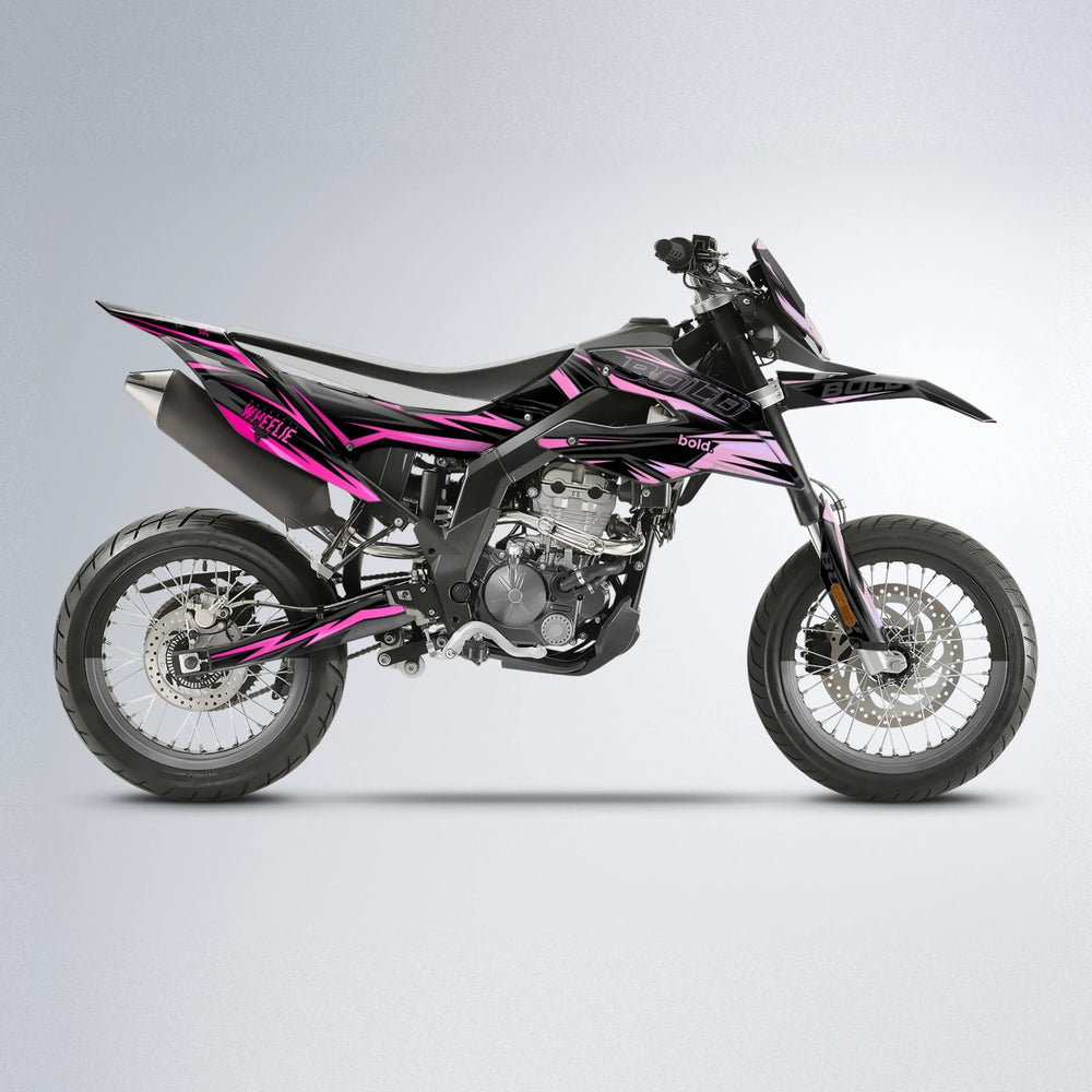 STORM Aprilia SX 125 supermoto graphics kit in Flamingo