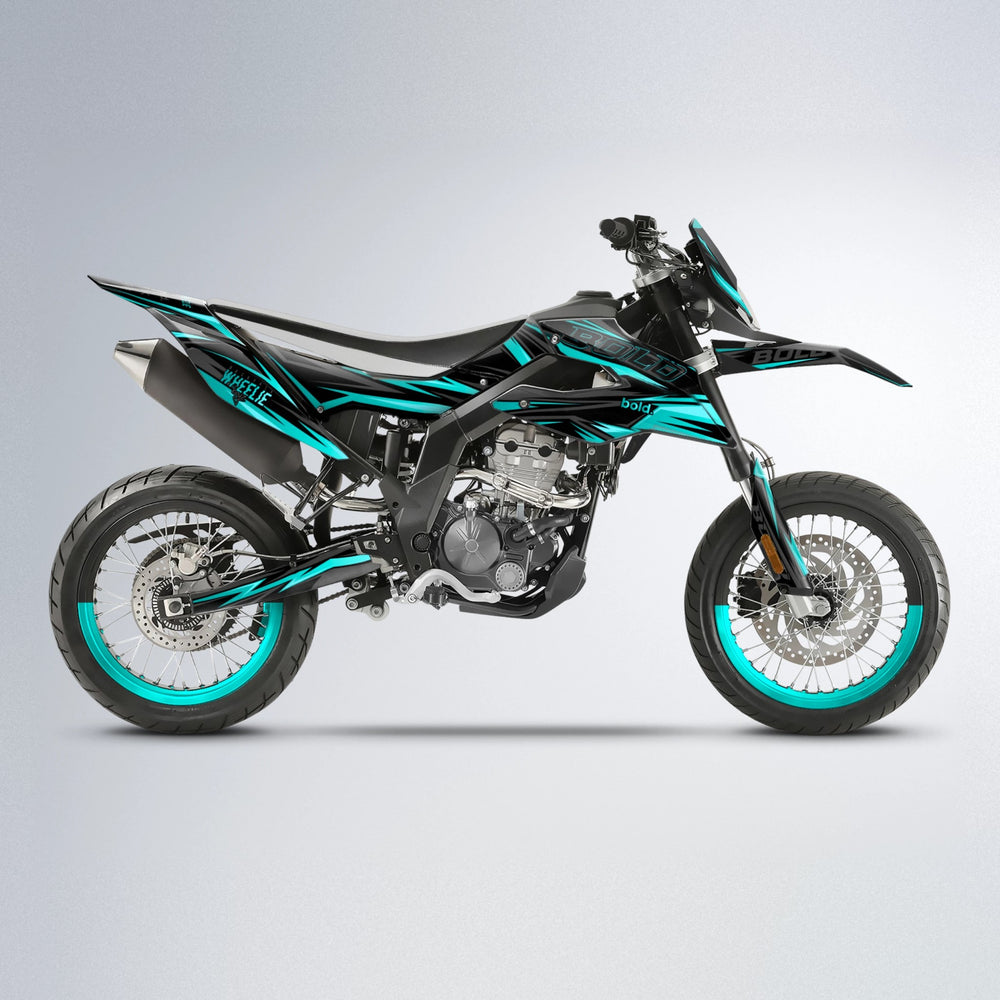 STORM Aprilia SX 125 supermoto graphics kit in Teal