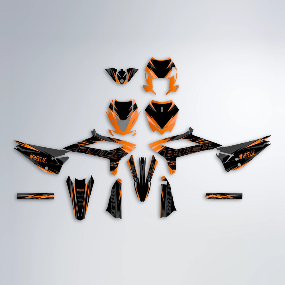 STORM Beta graphics kit parts layout in Orange