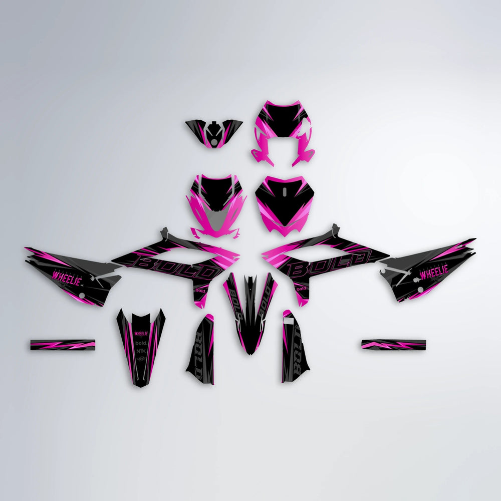 STORM Beta graphics kit parts layout in Pink