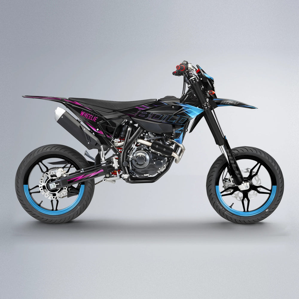 STORM Beta supermoto graphics kit in Pink & Light Blue