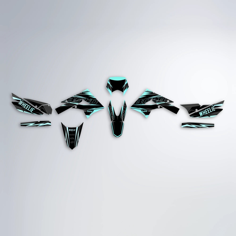 STORM Derbi Senda graphics kit parts layout in Mint