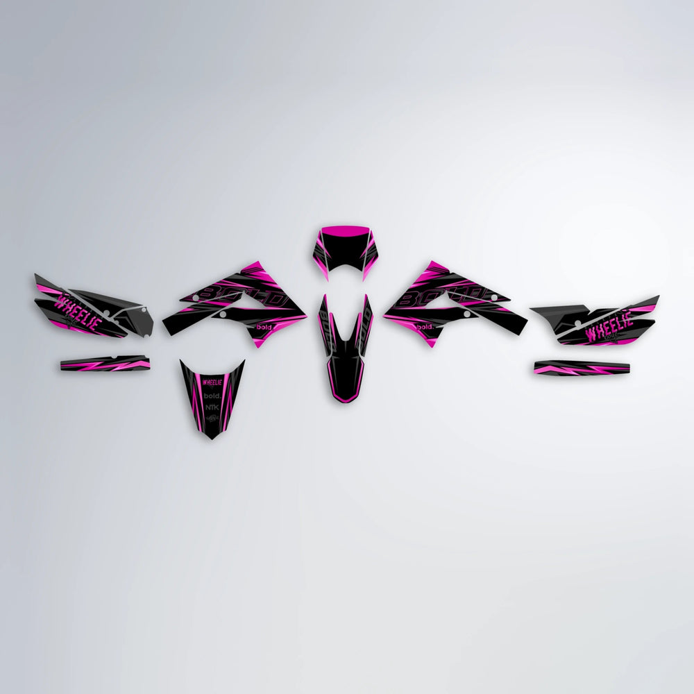 STORM Derbi Senda graphics kit parts layout in Pink