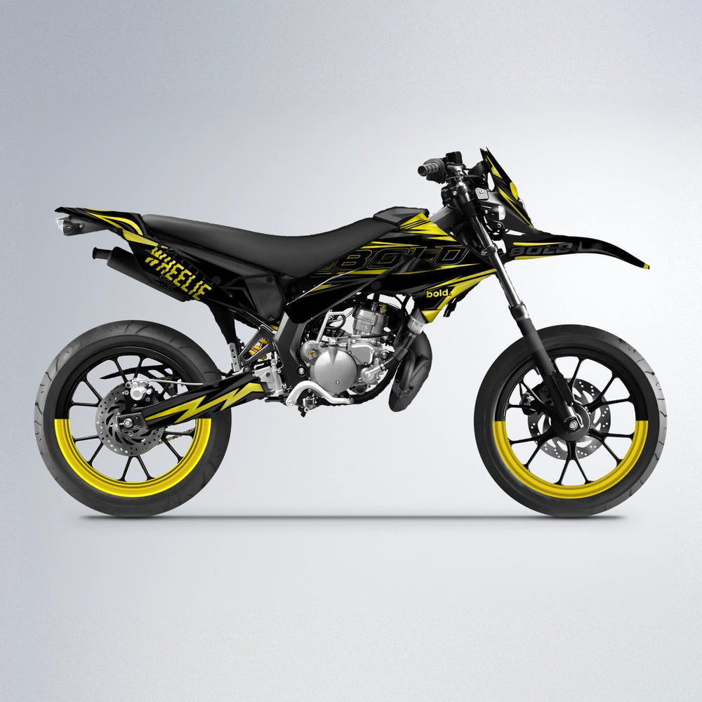 STORM Derbi Senda supermoto graphics kit in Yellow