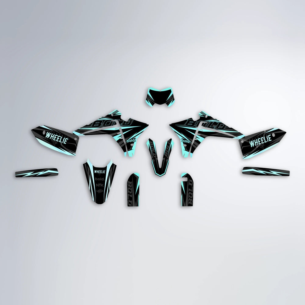 STORM Fantic graphics kit parts layout in Mint