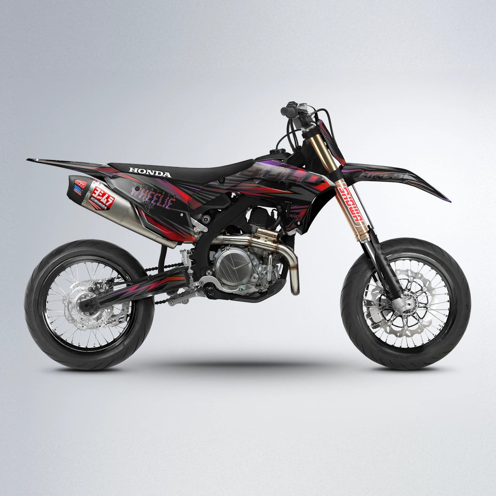 STORM Honda supermoto graphics kit in Black & Red