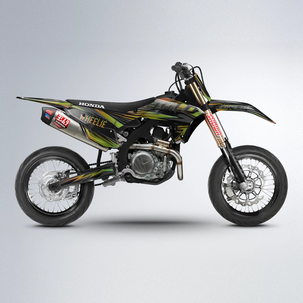 STORM Honda supermoto graphics kit in Olive