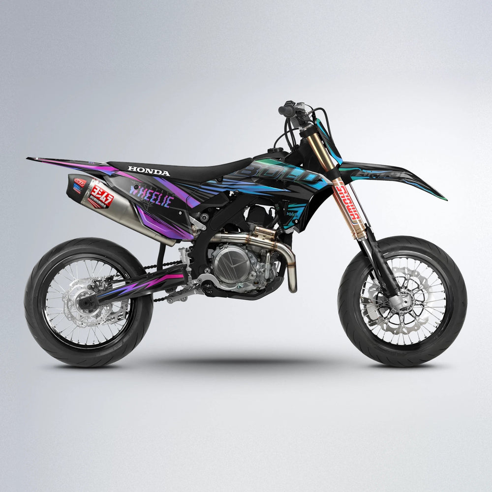 STORM Honda supermoto graphics kit in Pink & Light Blue