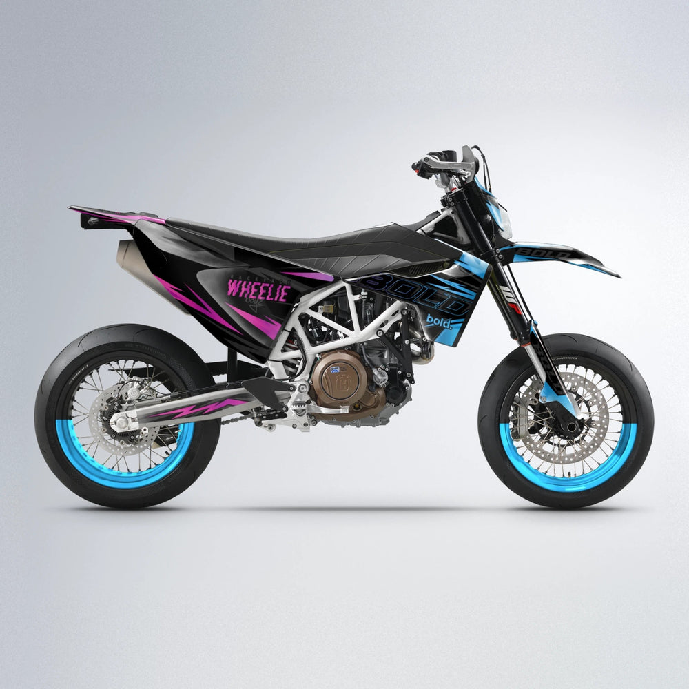 STORM Husqvarna 701 supermoto graphics kit in Pink & Light Blue