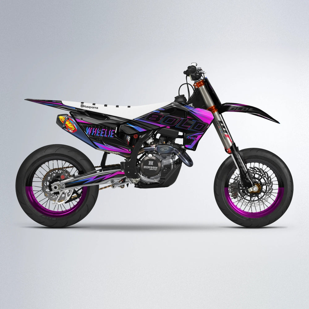 STORM Husqvarna FE/TE supermoto graphics kit in Custom Colour