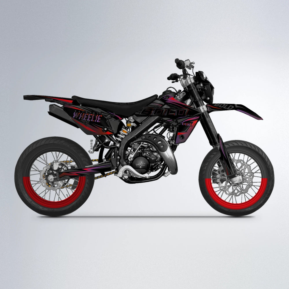STORM Rieju MRT supermoto graphics kit in Black & Red