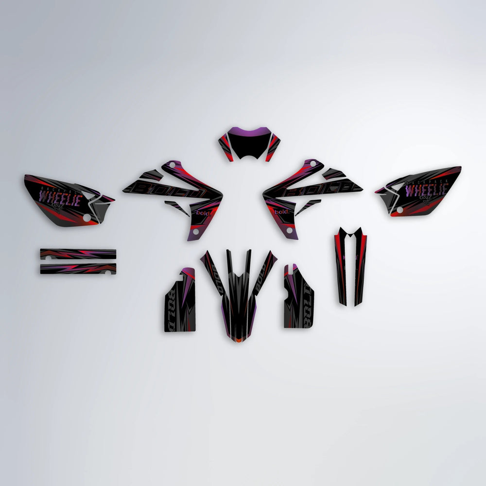 STORM Rieju MRT graphics kit parts layout in Black & Red