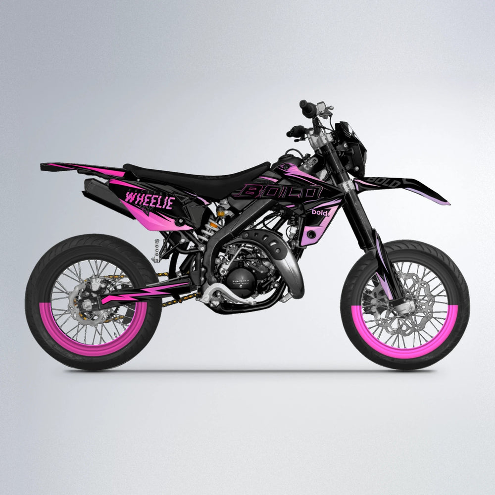 STORM Rieju MRT supermoto graphics kit in Flamingo