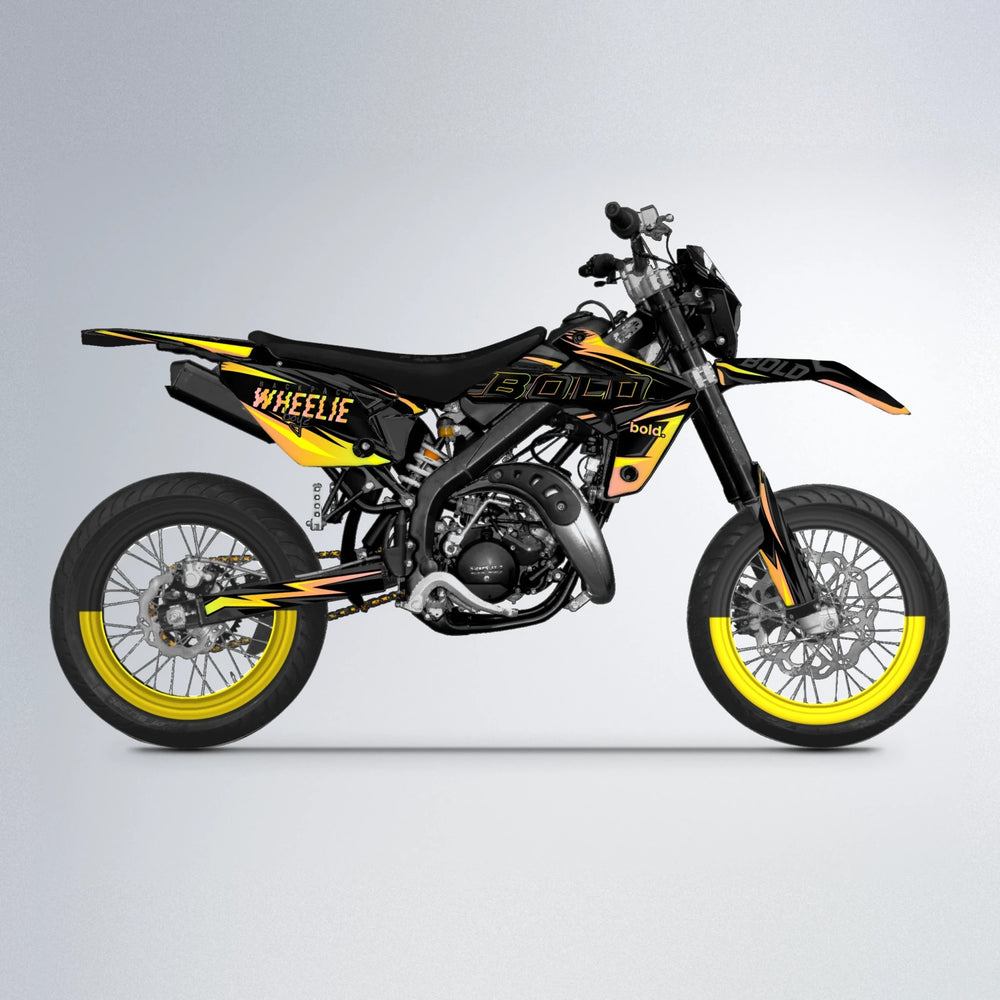 STORM Rieju MRT supermoto graphics kit in Yellow