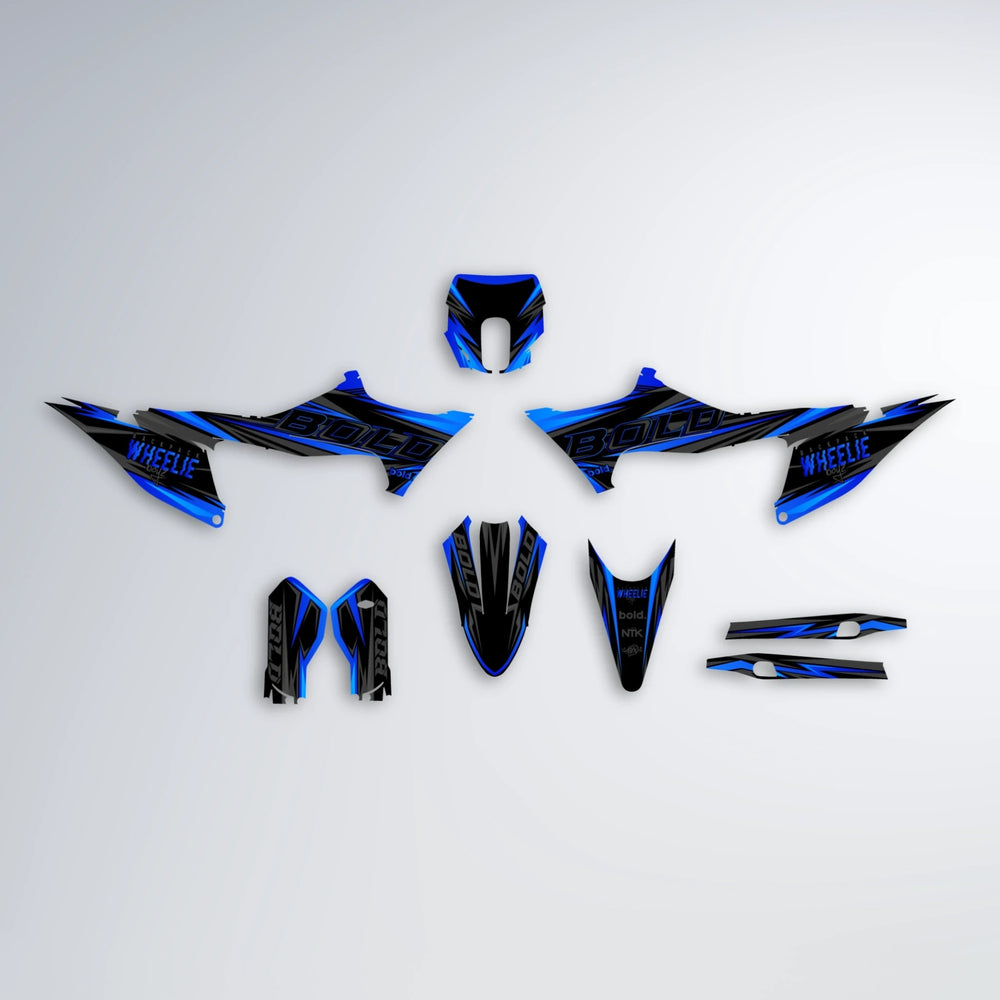 STORM Stark Varg SM graphics kit parts layout in Blue