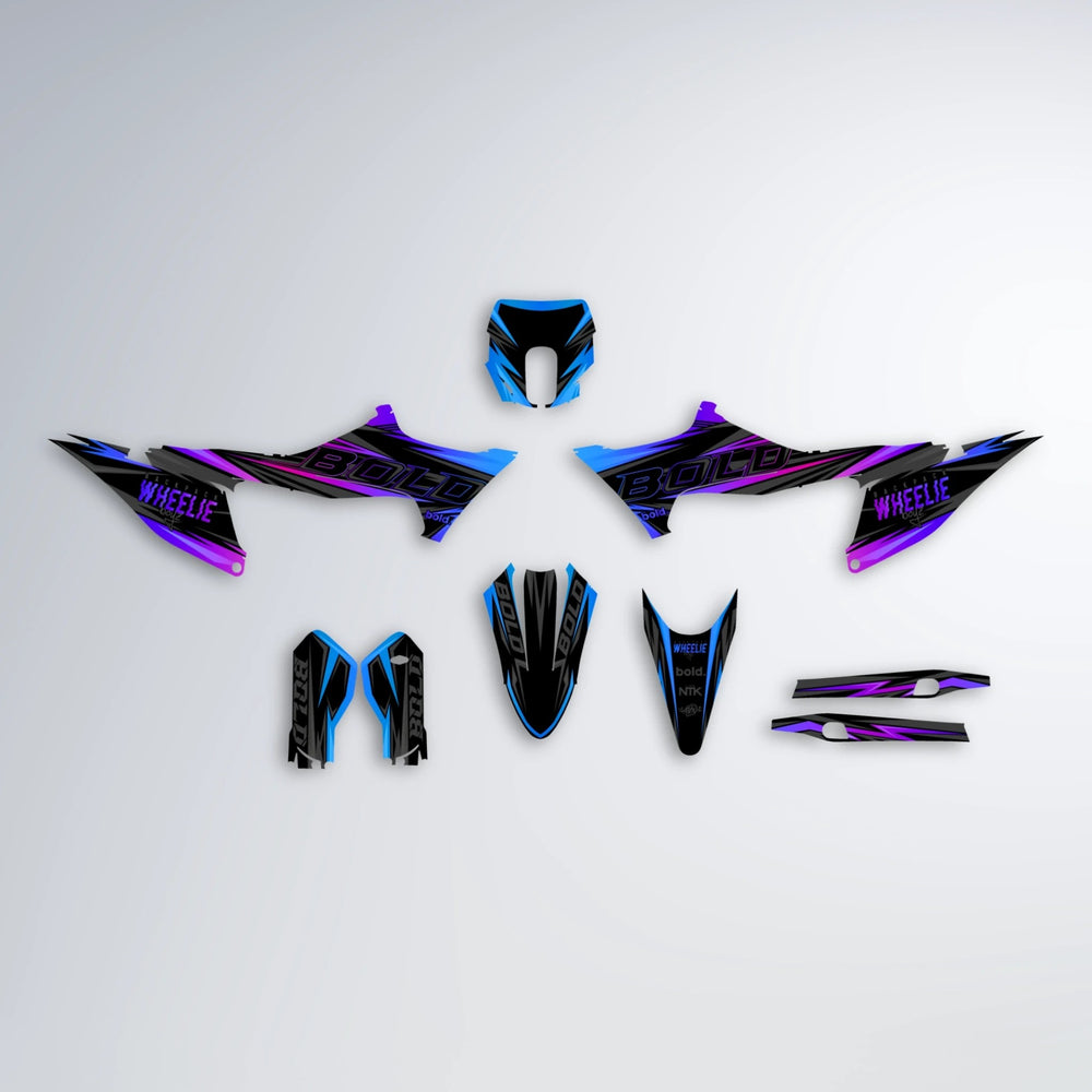 STORM Stark Varg SM graphics kit parts layout in Blue Purple Fade